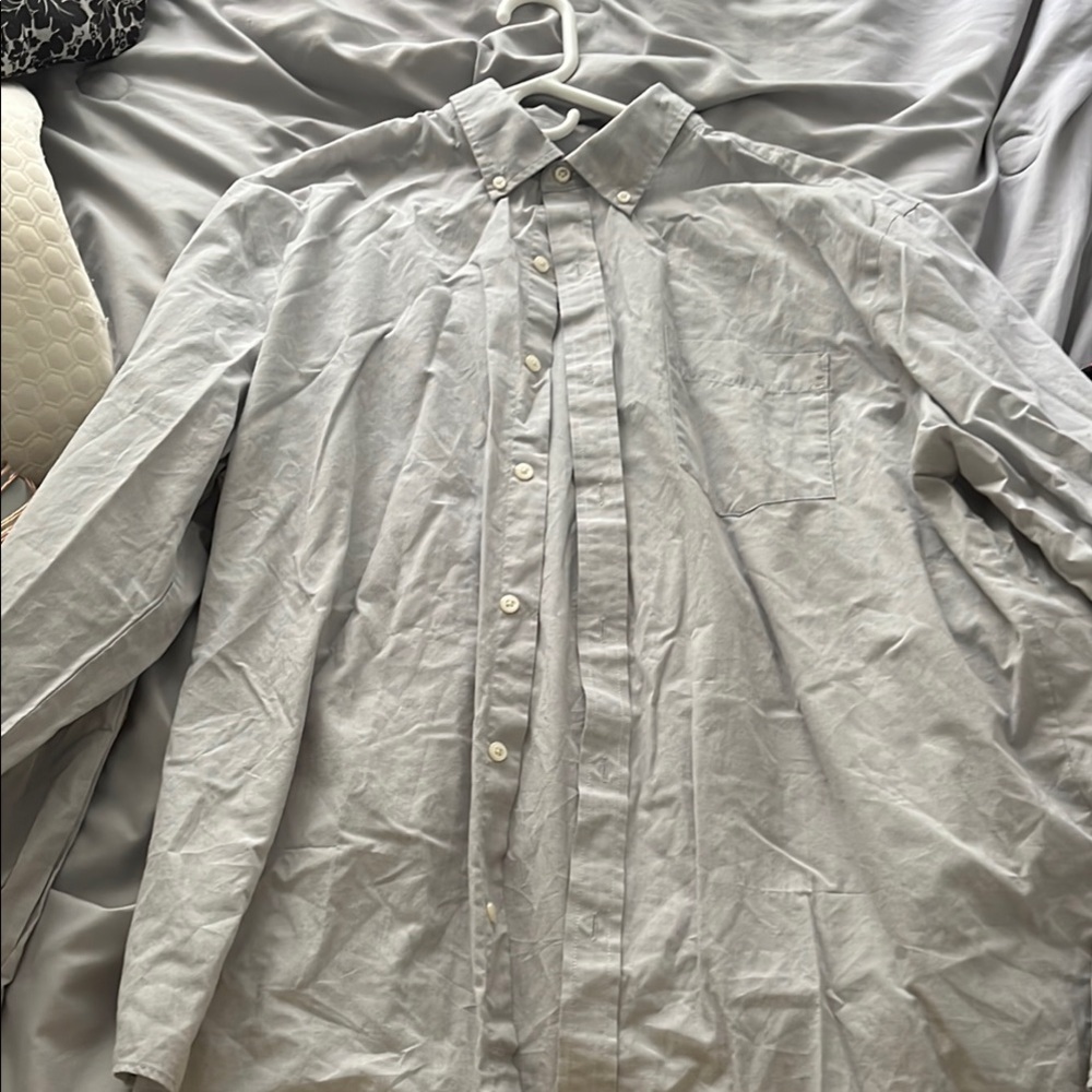 Croft & Barrow Gray Casual Button Down Shirt